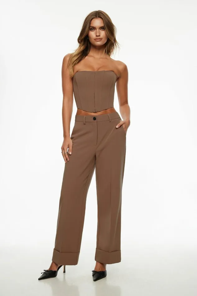 Women Dynamite Pants Max Cuffed Ankle Pants Brown