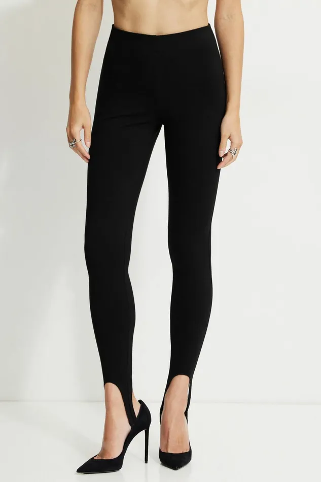 Women Dynamite Pants Stirrup Leggings Black
