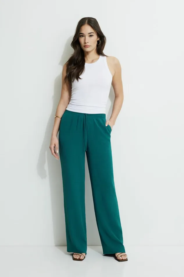 Women Dynamite Pants Wide Leg PullOn Pants Green