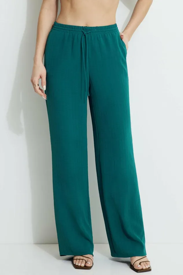 Women Dynamite Pants Wide Leg PullOn Pants Green