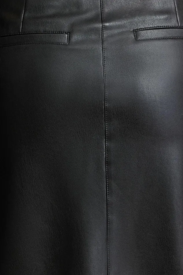 Women Dynamite Skirts and Skorts Danbi Faux Leather Midi Skirt Black