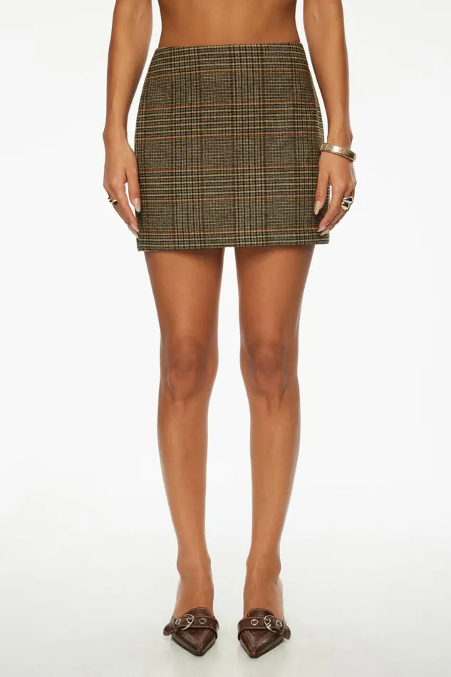 Women Dynamite Skirts Kylie Plaid Mini Skirt Brown