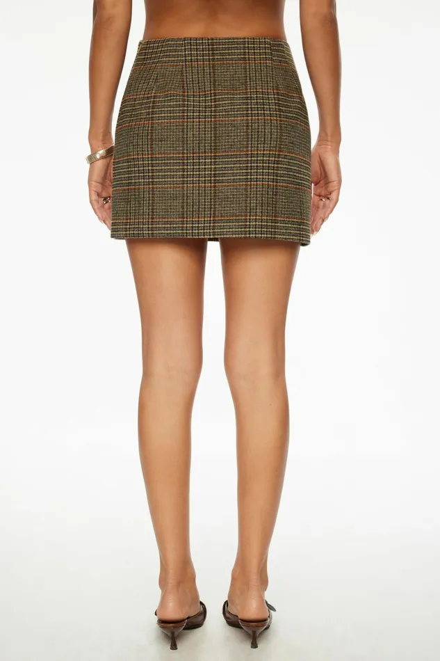 Women Dynamite Skirts Kylie Plaid Mini Skirt Brown