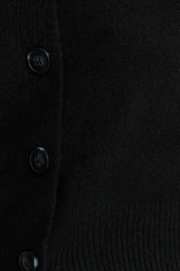 Women Dynamite Tops Heavenlyarn Catherine Crewneck Cardigan Black