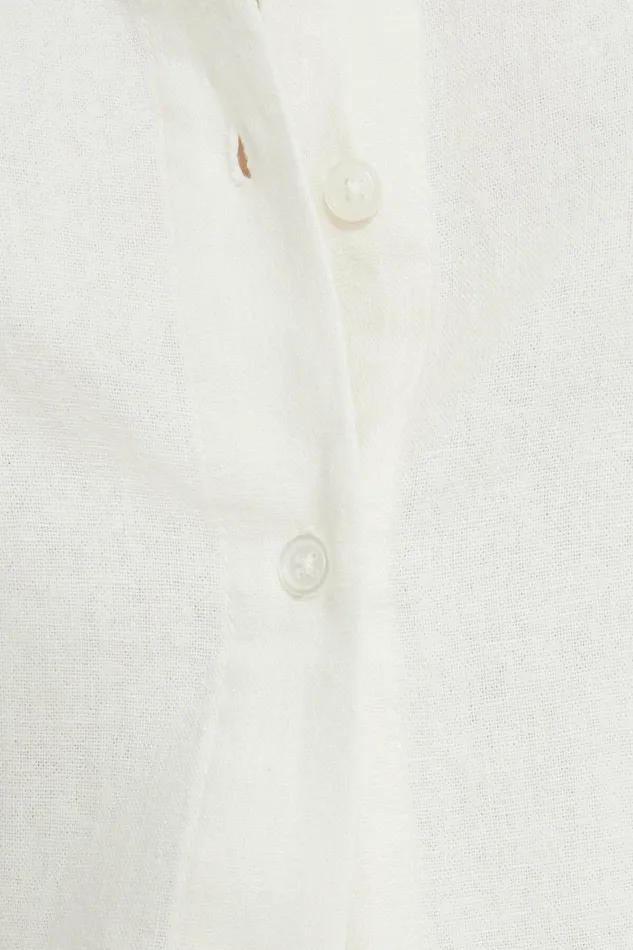 Women Dynamite Tops Linen Oversized Shirt Beige