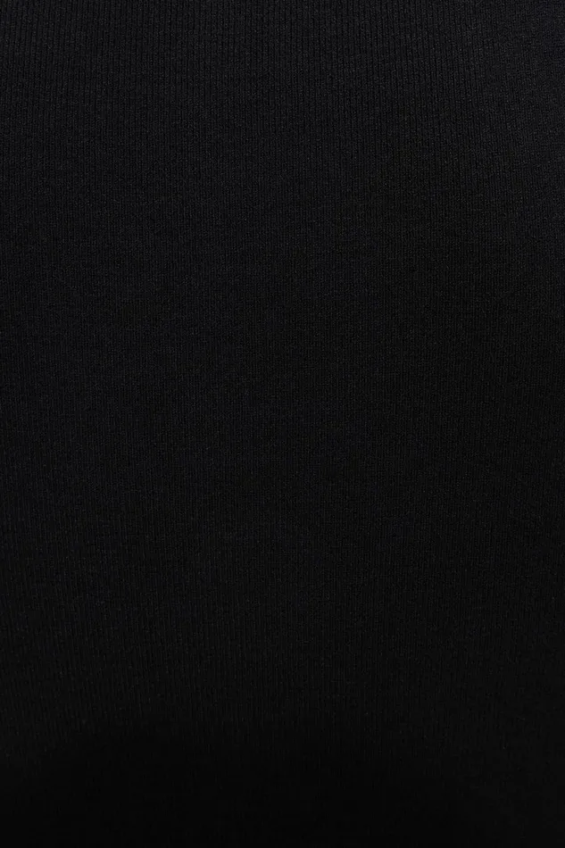 Women Dynamite Tops Ribbed Pearl Button Vest Black