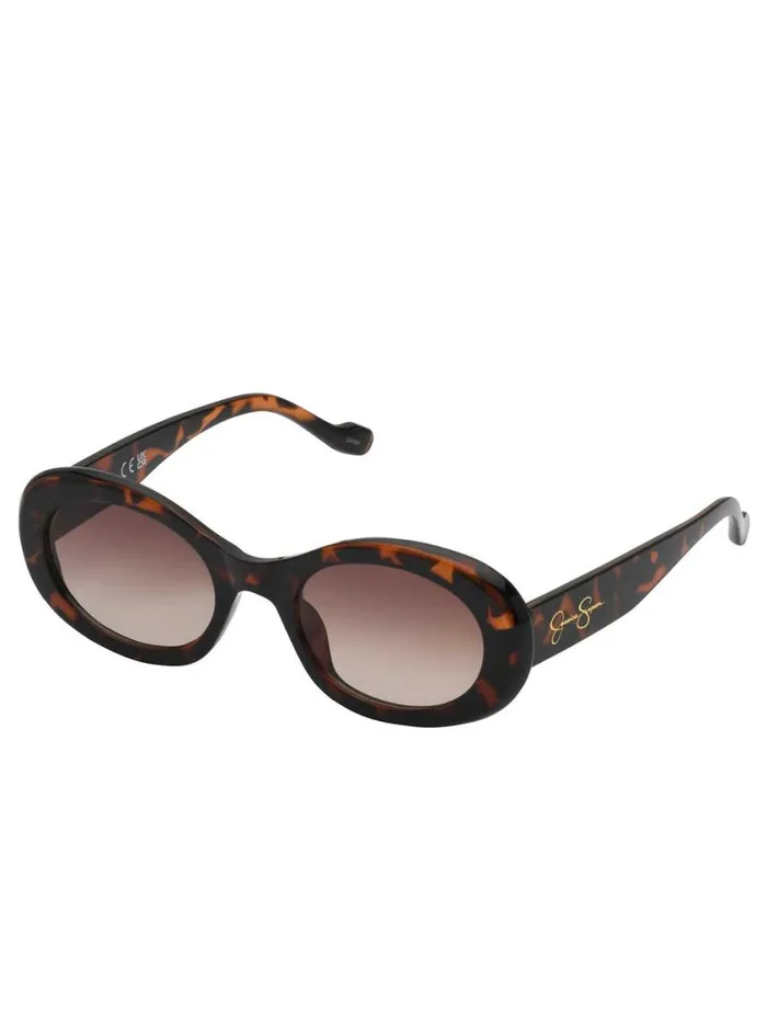Women Earrings Jessica Simpson Iconic Vintage Oval Sunglasses In Tortoise