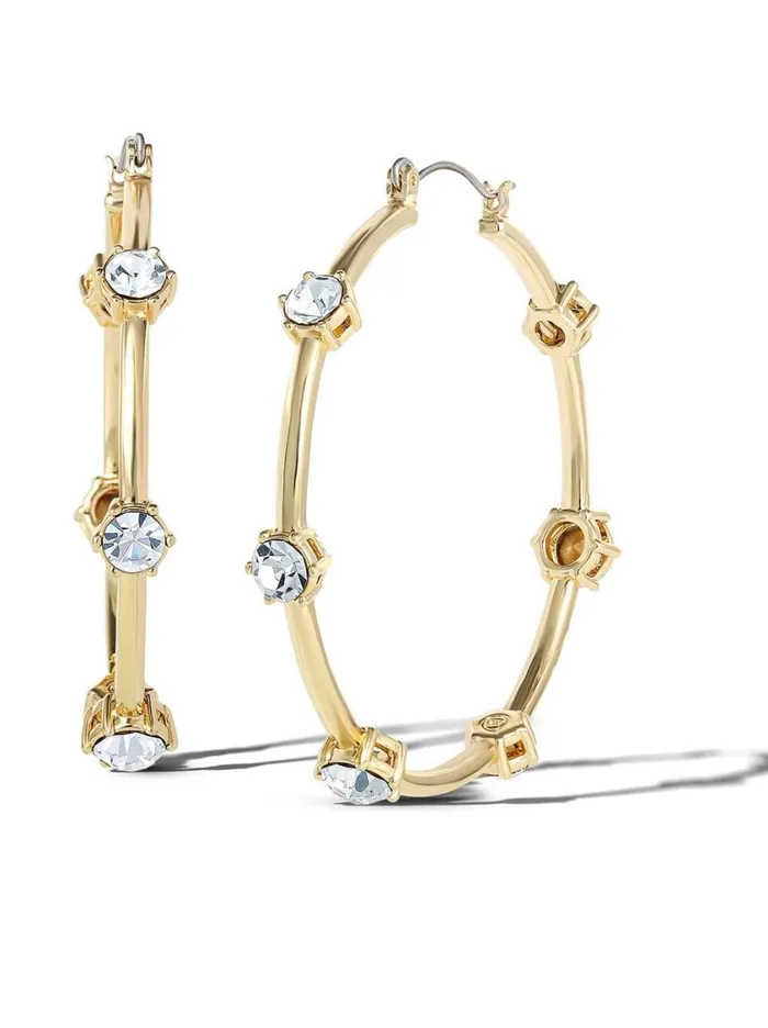 Women Earrings Jessica Simpson Large Hoop Crystal Earrings