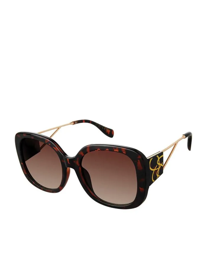 Women Earrings Jessica Simpson Oversized Oval Sunglasses In Tortoise