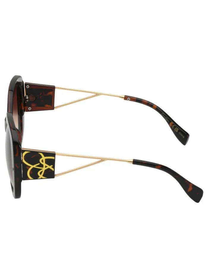 Women Earrings Jessica Simpson Oversized Oval Sunglasses In Tortoise