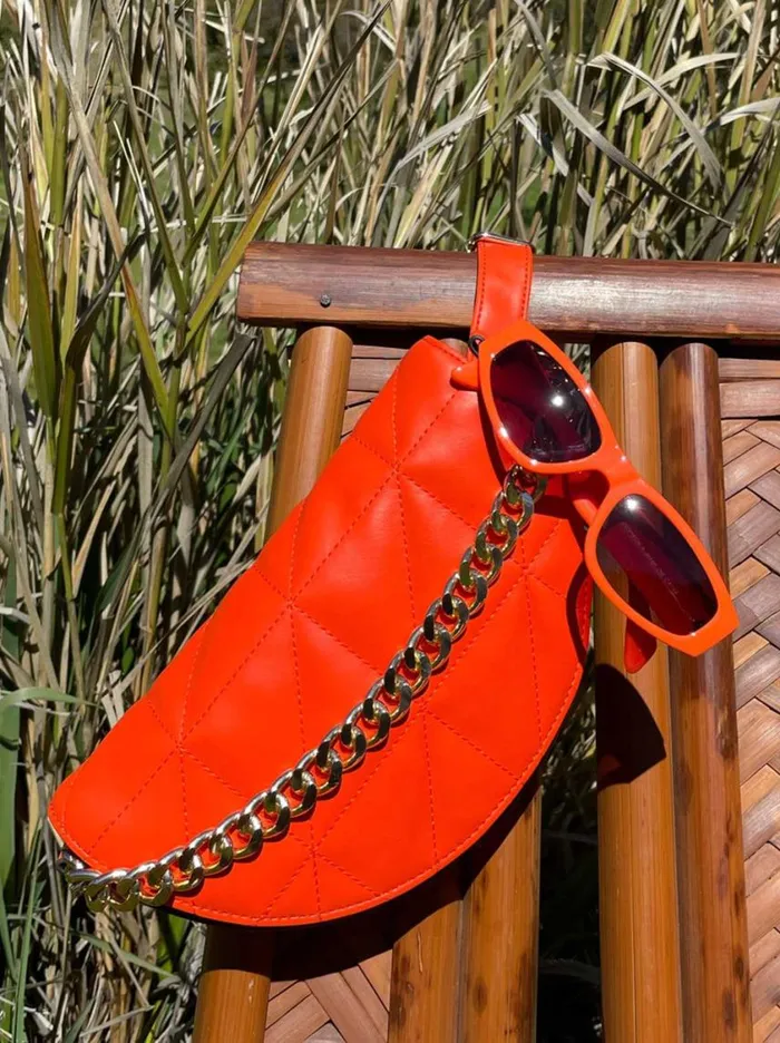 Women Earrings Jessica Simpson Vintage Oval Sunglasses In Orange