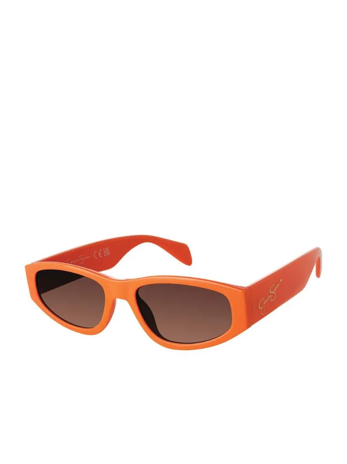 Women Earrings Jessica Simpson Vintage Oval Sunglasses In Orange