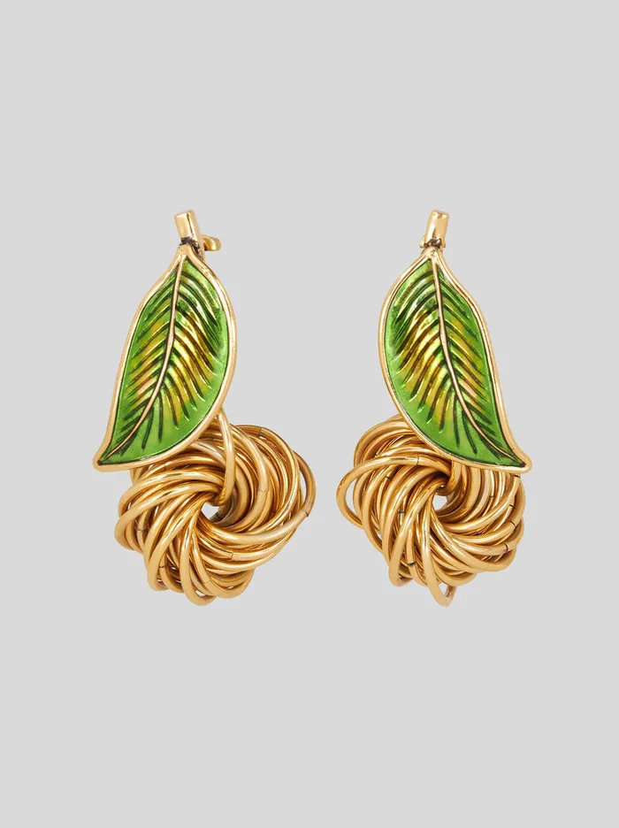 Women Earrings With Leaf Etro Fashion Jewellery