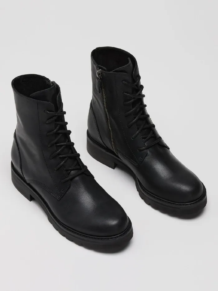Women Eileen Fisher Dresses and Skirts Coin Leather Bootie Black