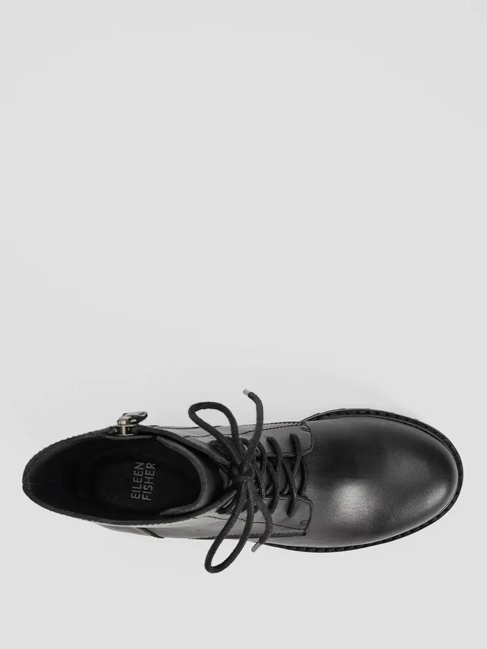 Women Eileen Fisher Dresses and Skirts Coin Leather Bootie Black