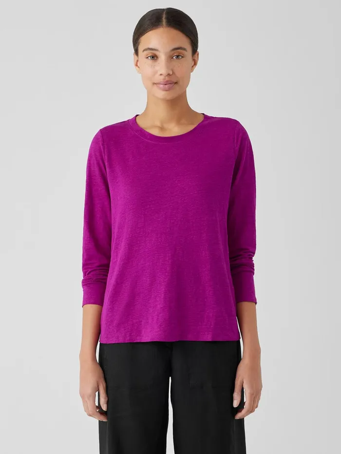 Women Eileen Fisher Jackets Coats and Vests Organic Linen Jersey Crew Neck Top Black Women Eileen Fisher Jackets Coats and Vests Organic Linen Jersey Crew Neck Top Black