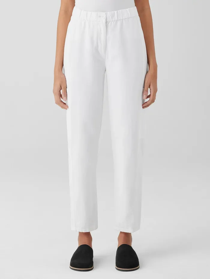 Women Eileen Fisher Pants Shorts and Jumpsuits Cotton Hemp Stretch Lantern Pant White
