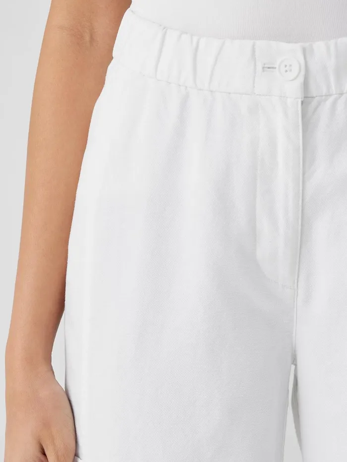 Women Eileen Fisher Pants Shorts and Jumpsuits Cotton Hemp Stretch Lantern Pant White