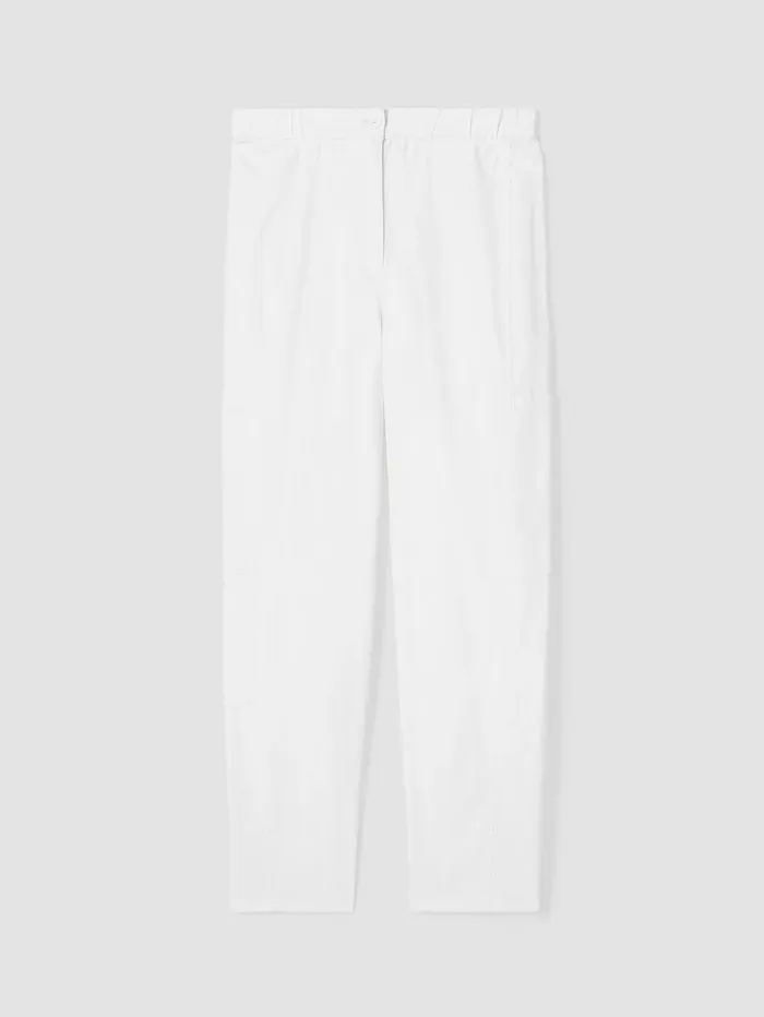 Women Eileen Fisher Pants Shorts and Jumpsuits Cotton Hemp Stretch Lantern Pant White