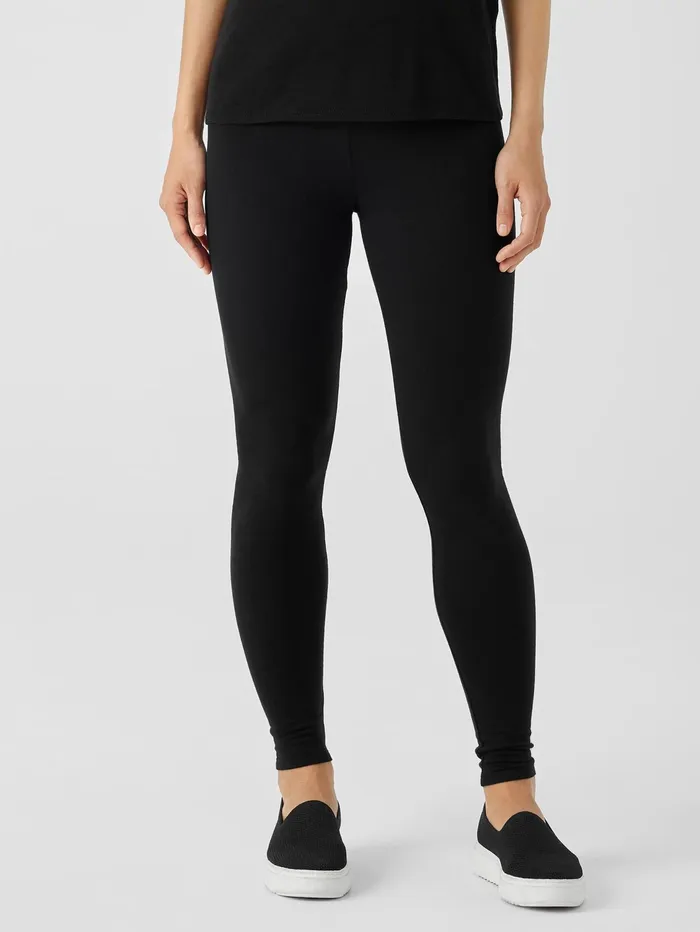 Women Eileen Fisher Pants Shorts and Jumpsuits Cozy Brushed Terry Hug Leggings Black