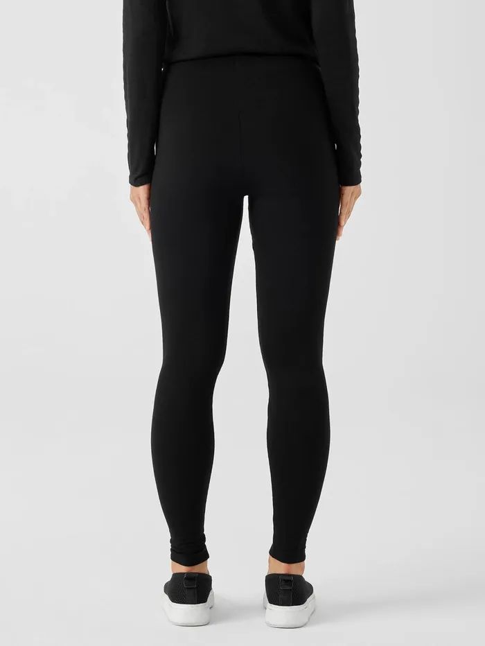 Women Eileen Fisher Pants Shorts and Jumpsuits Cozy Brushed Terry Hug Leggings Black