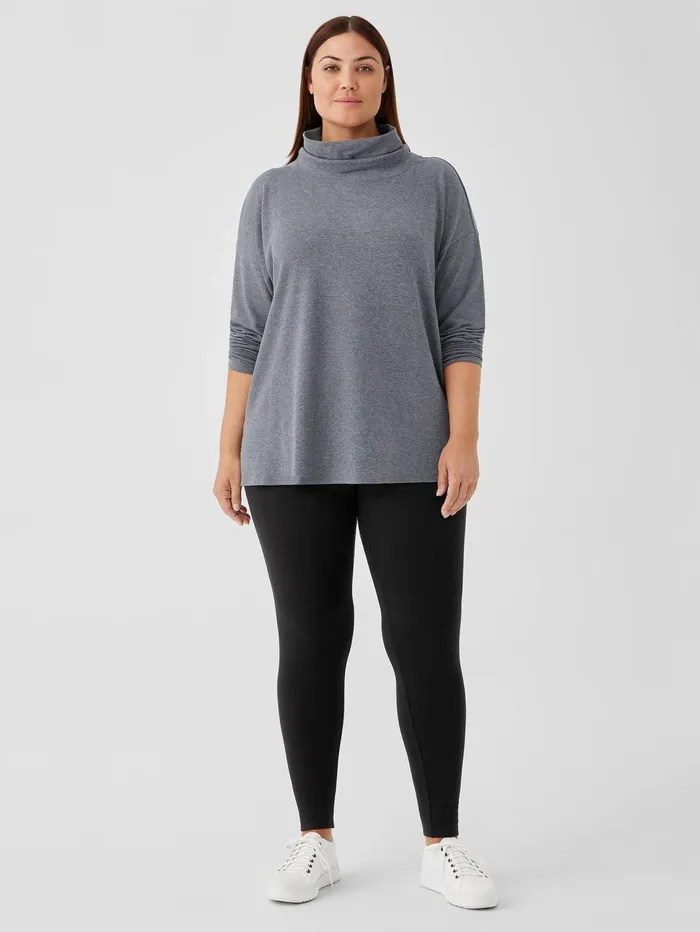Women Eileen Fisher Pants Shorts and Jumpsuits Cozy Brushed Terry Hug Leggings Black