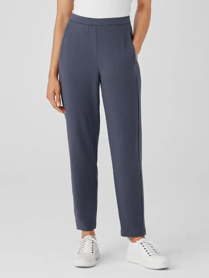 Women Eileen Fisher Pants Shorts and Jumpsuits Cozy Brushed Terry Hug Slouchy Pant Ocean