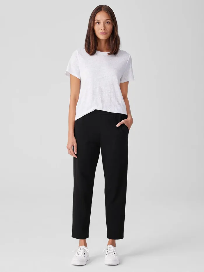 Women Eileen Fisher Pants Shorts and Jumpsuits Pima Cotton Stretch Jersey Tapered Pant Black Women Eileen Fisher Pants Shorts and Jumpsuits Pima Cotton Stretch Jersey Tapered Pant Black