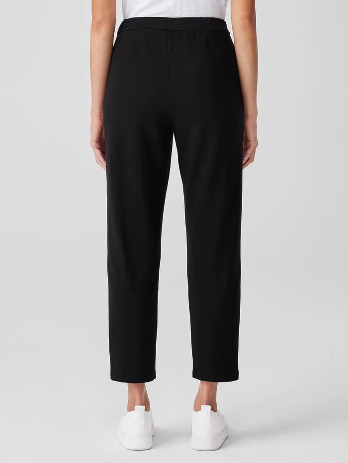 Women Eileen Fisher Pants Shorts and Jumpsuits Pima Cotton Stretch Jersey Tapered Pant Black