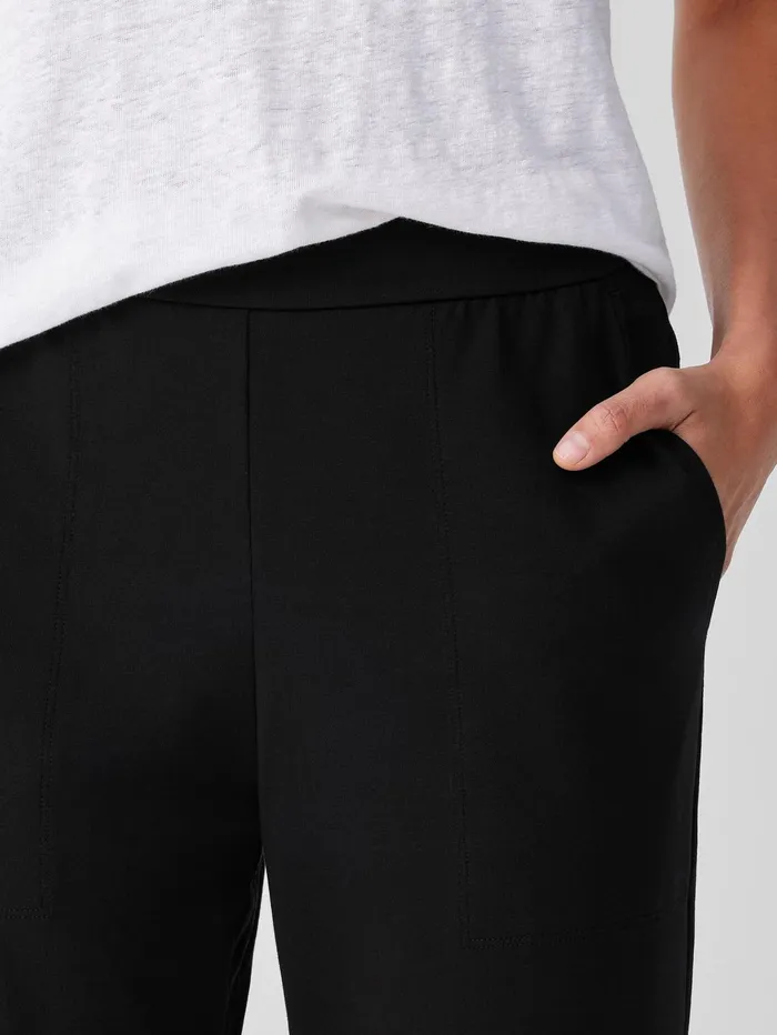 Women Eileen Fisher Pants Shorts and Jumpsuits Pima Cotton Stretch Jersey Tapered Pant Black