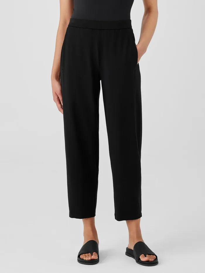 Women Eileen Fisher Pants Shorts and Jumpsuits Stretch Jersey Knit Lantern Pant Black