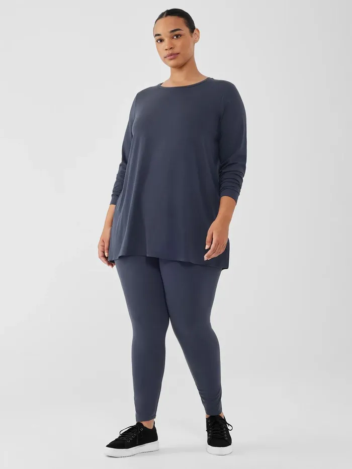 Women Eileen Fisher Pants Shorts and Jumpsuits Stretch Jersey Knit Leggings Ocean