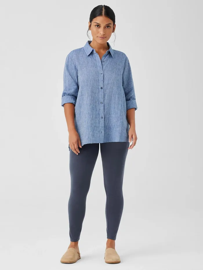 Women Eileen Fisher Pants Shorts and Jumpsuits Stretch Jersey Knit Leggings Ocean