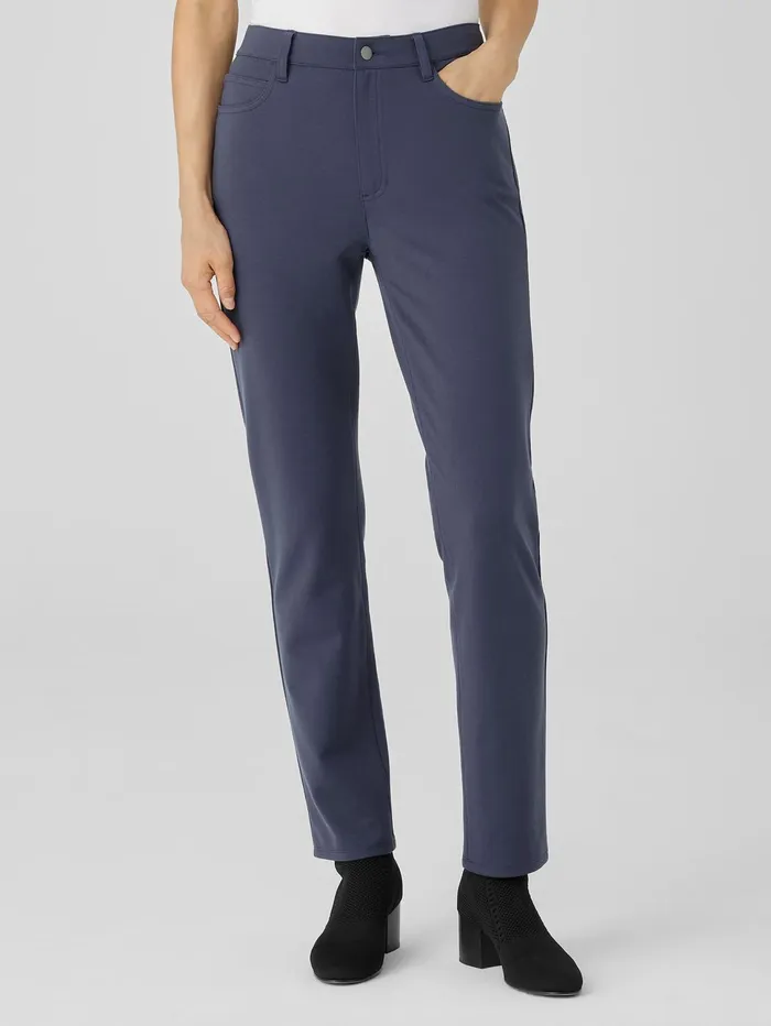 Women Eileen Fisher Pants Shorts and Jumpsuits Washable Flex Ponte Slim Jean Ocean