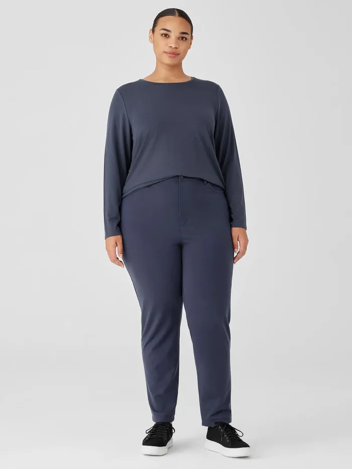 Women Eileen Fisher Pants Shorts and Jumpsuits Washable Flex Ponte Slim Jean Ocean