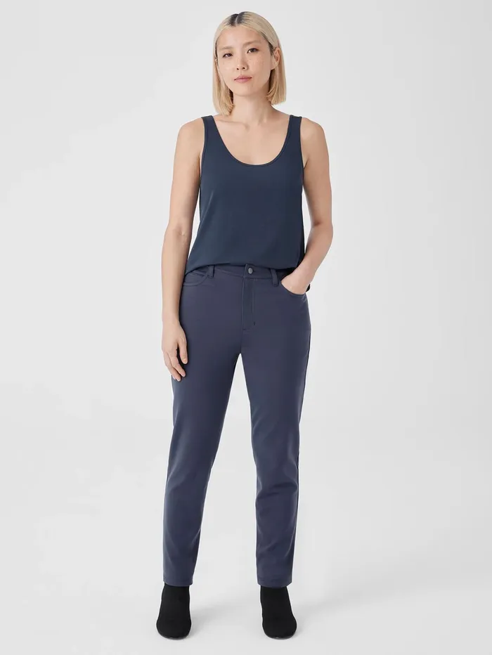 Women Eileen Fisher Pants Shorts and Jumpsuits Washable Flex Ponte Slim Jean Ocean