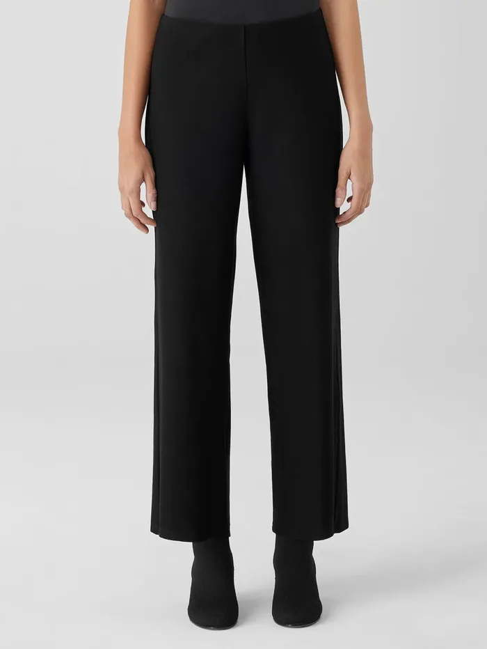 Women Eileen Fisher Pants Shorts and Jumpsuits Washable Stretch Crepe WideLeg Pant Black