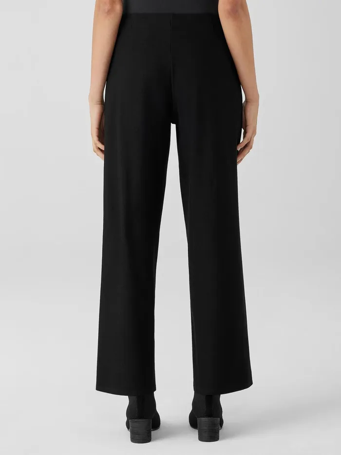 Women Eileen Fisher Pants Shorts and Jumpsuits Washable Stretch Crepe WideLeg Pant Black