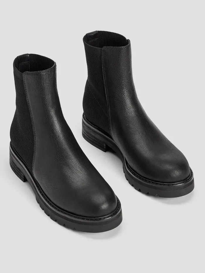 Women Eileen Fisher Shoes Haven Leather Bootie Black
