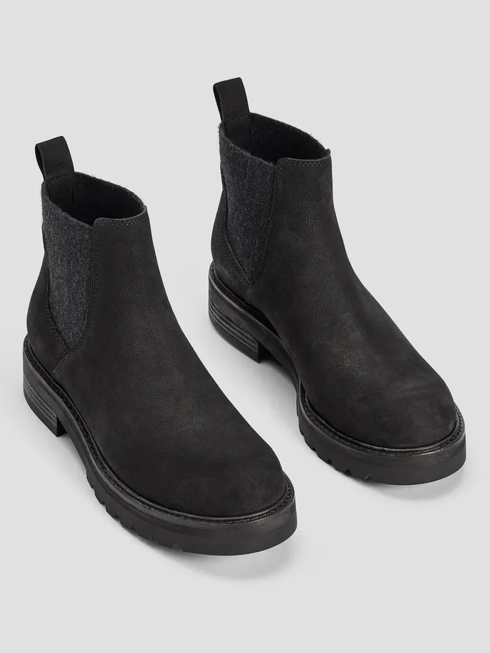 Women Eileen Fisher Shoes Hudson Nubuck Bootie Black