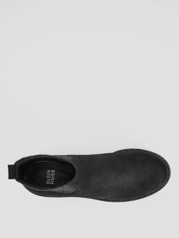 Women Eileen Fisher Shoes Hudson Nubuck Bootie Black
