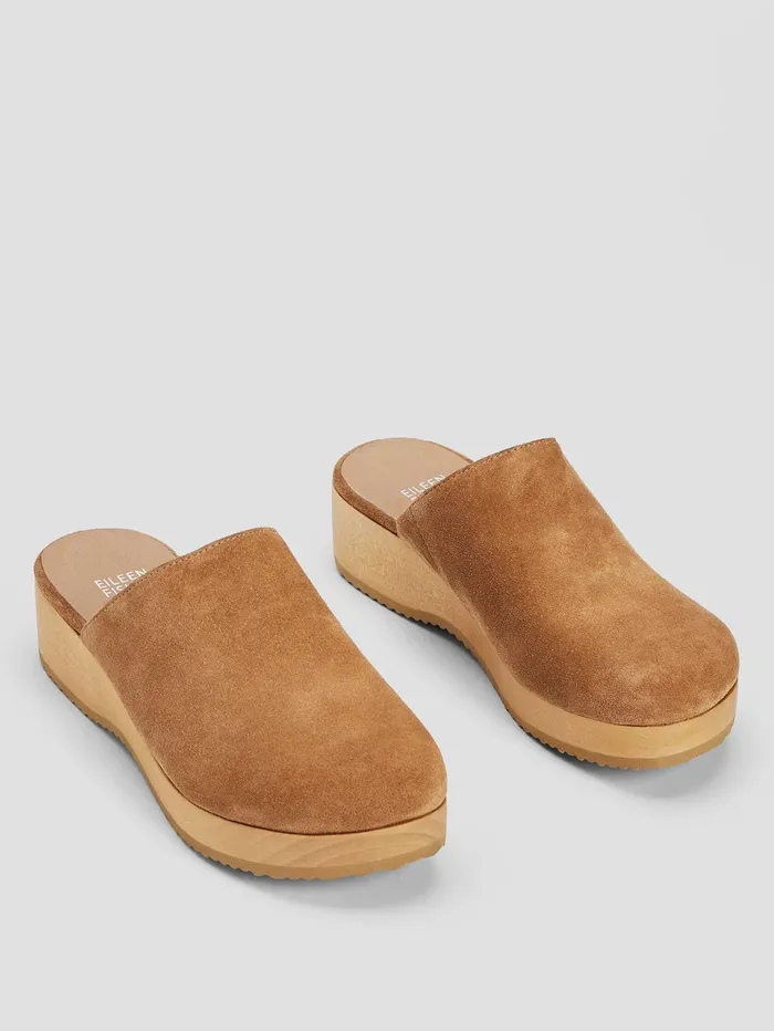 Women Eileen Fisher Shoes Suede Clog Savana