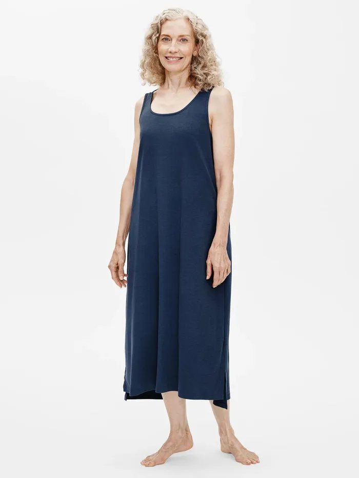 Women Eileen Fisher Sleepwear Organic Cotton Interlock Tank Sleep Dress Indigo Women Eileen Fisher Sleepwear Organic Cotton Interlock Tank Sleep Dress Indigo