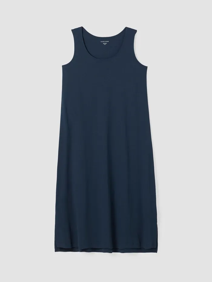 Women Eileen Fisher Sleepwear Organic Cotton Interlock Tank Sleep Dress Indigo
