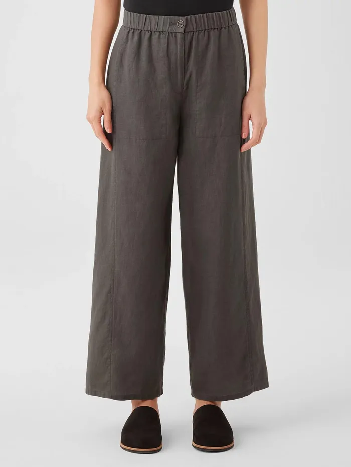 Women Eileen Fisher Sweaters and Cardigans Organic Linen Wide Trouser Pant Grove