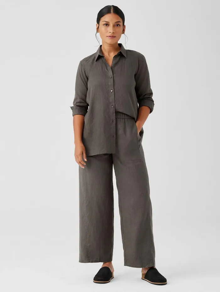 Women Eileen Fisher Sweaters and Cardigans Organic Linen Wide Trouser Pant Grove
