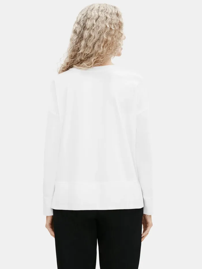 Women Eileen Fisher Tops and Tees Traceable Cotton Jersey Crew Neck BoxTop White