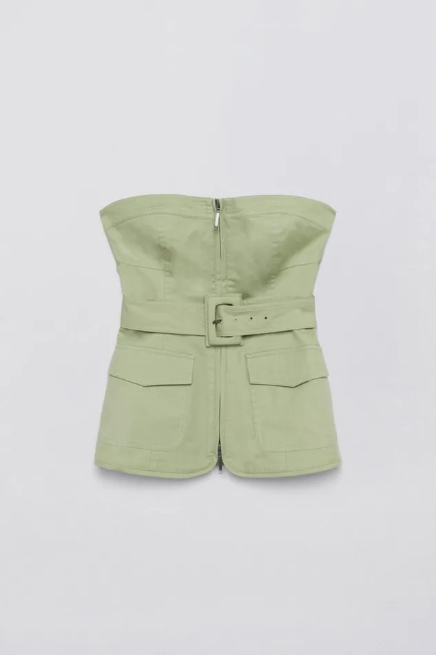 Women Elettra Bustier Verde Jonathan Simkhai Tops and Bodysuits