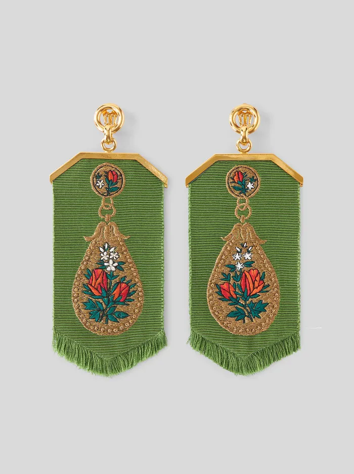 Women Embroidered Pendant Earrings Etro Fashion Jewellery