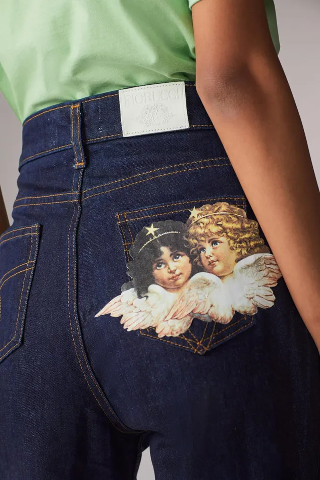Women Fiorucci Jeans and Denim Angels Patch Tara Jeans Salt And Pepper Women Fiorucci Jeans and Denim Angels Patch Tara Jeans Salt And Pepper